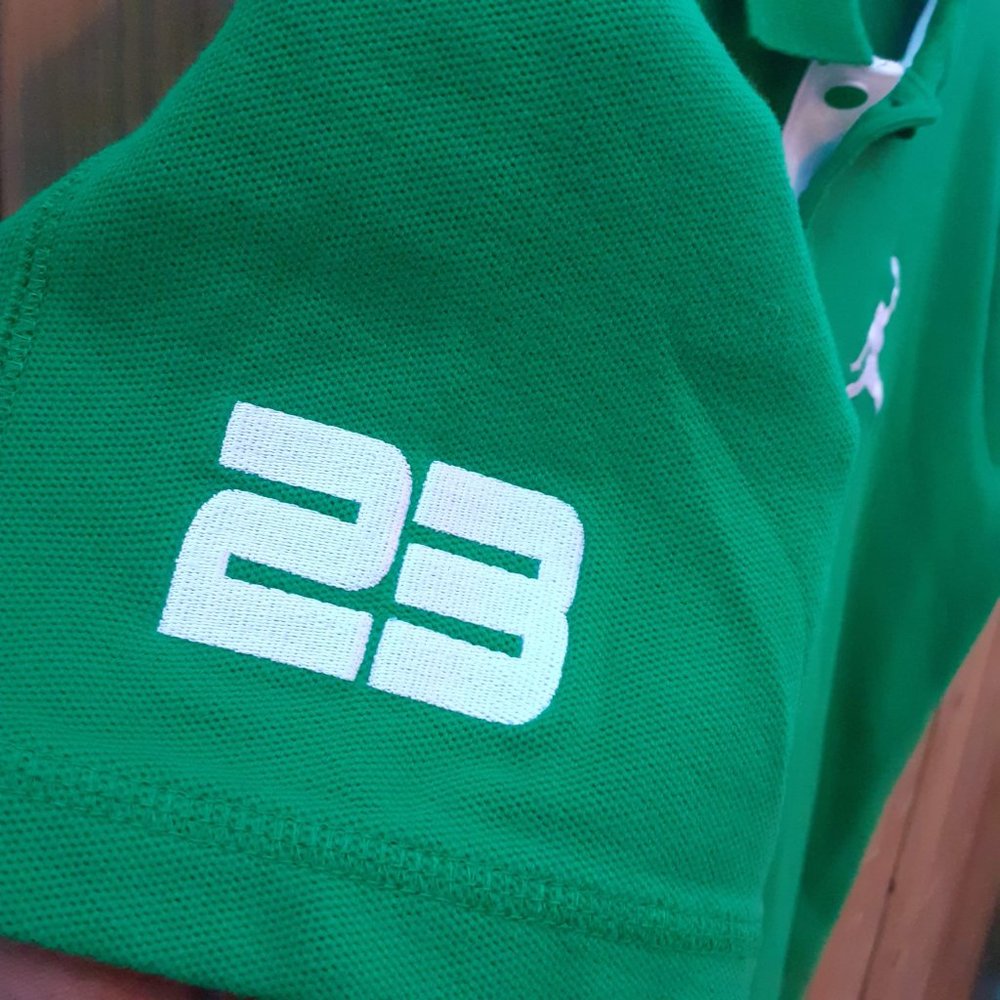 JORDAN 23 embroidered stitched collared polo shirt money GREEEN men Large mint